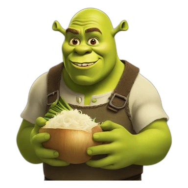 Shrek eating onion sticker