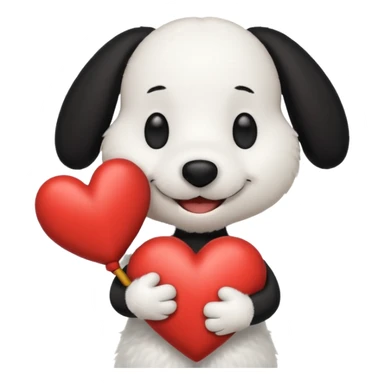 snoopy con un corazón entre los brazos  sticker