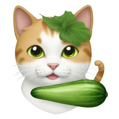 cat with cucumber sticker