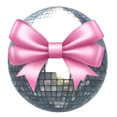 disco ball with light pink  bow  sticker