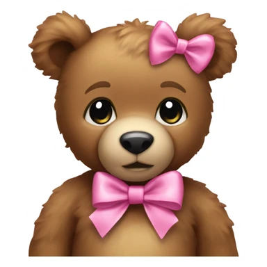 teddy bear with a pink bow sticker