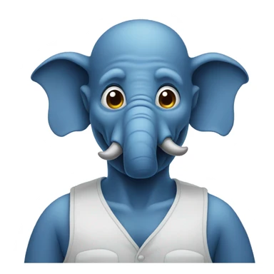 Blue elephant man sticker
