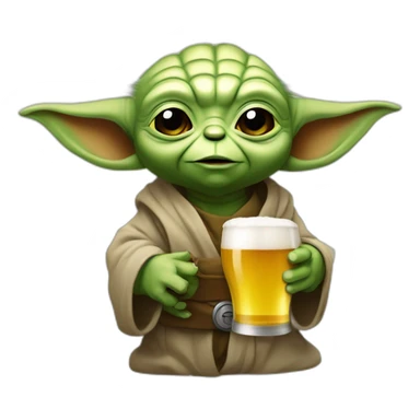 Yoda qui boit une bière sticker