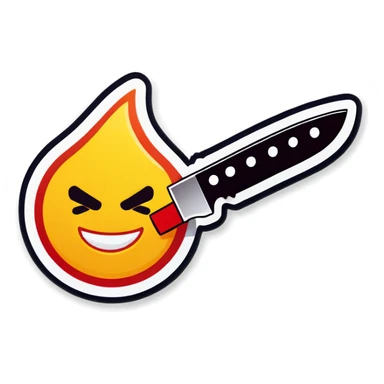 Emoji with knife sticker