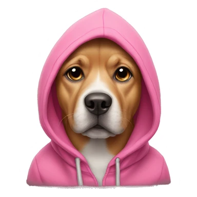 Dog wearing a pink hoodie  sticker