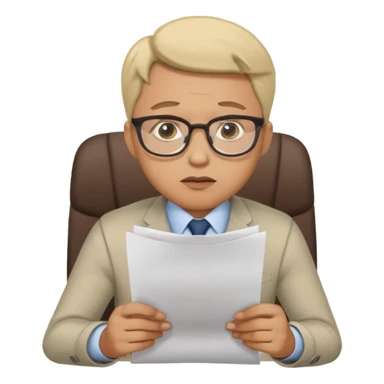 male office doubt face looking at paper sticker