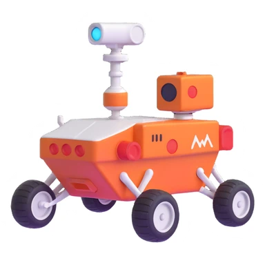 Mars Rover emoji icon, 3D emoji style, playful and eye-catching, suitable for social media sticker