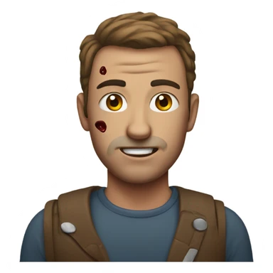 Man with wound sticker