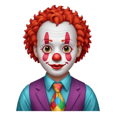 Clown with a tie sticker