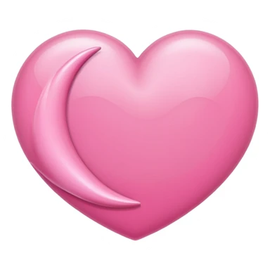 Pink crescent moon heart sticker