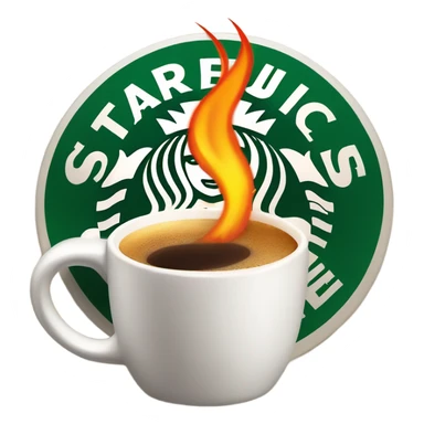 Starbucks coffee on fire sticker