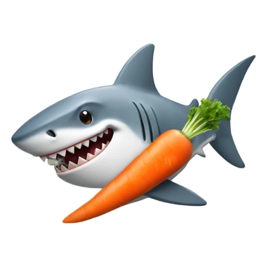 Shark eating a carrot sticker