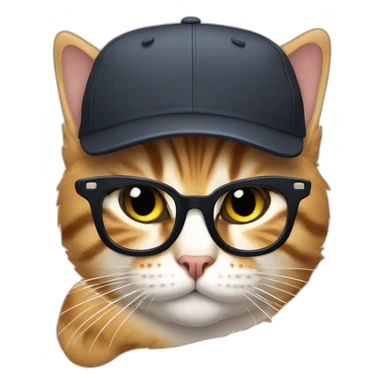 Wearing cap snd spex cat sticker