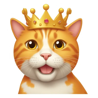 orange cat with crown sticker