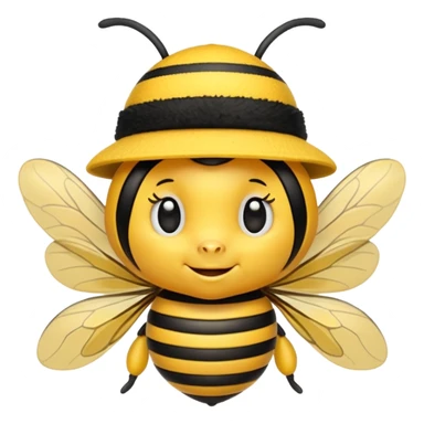 draw a bee in gentle hat sticker