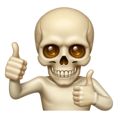 Skull giving thumbs up sticker