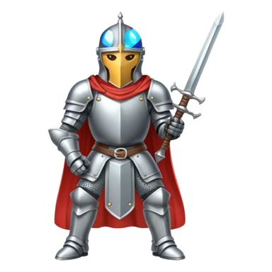 Armored knight with shining sword sticker