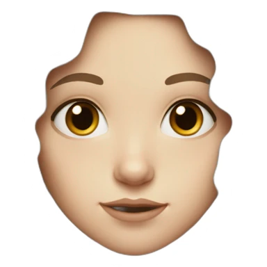 white girl with dark brown wavy long hair, freckles and dark eyes sticker