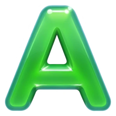 neon green bubble letter A sticker