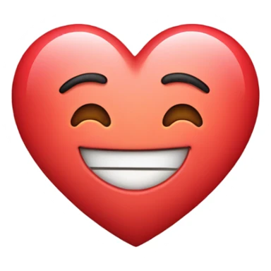 Smirking emoji on a heart sticker