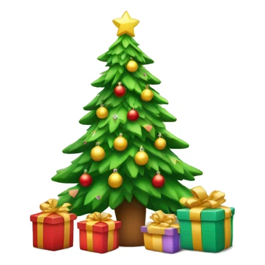 Christmas tree with gifts sticker