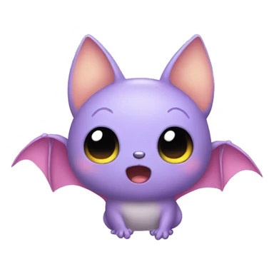 Rainbow kawaii small bat emoji sticker