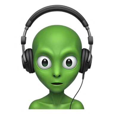 Alien listening to music sticker