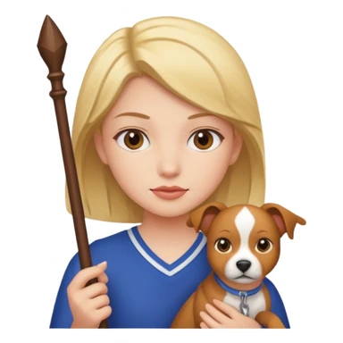 Américain staff et fille sticker