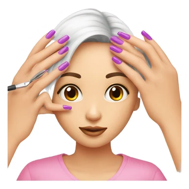 Girl getting her nails done sticker