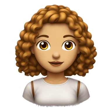 Menina com cabelo ondulado, vestindo uma blusa vermelha, com a cor da pele nãovtão clara, de olhos castanhos sticker