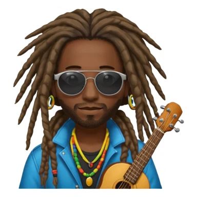 Musician with dreadlocks and sunglasses sticker