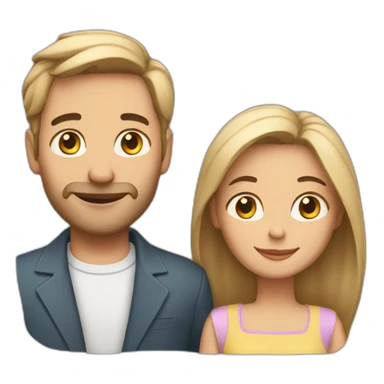 Husband and wife with 2 cats sticker