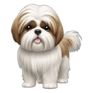 Dog Shih Tzu with long wool full-height  sticker