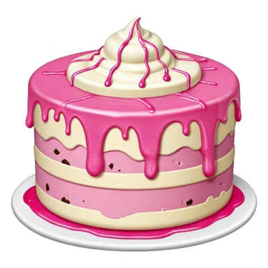 Melting pink SPAM MEAT Ice cream cake sticker