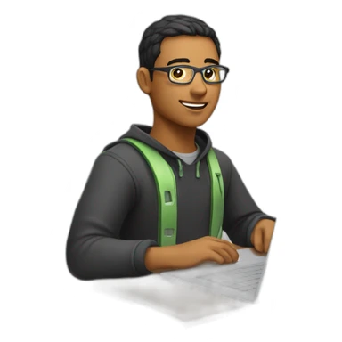 computer engineering student with laptop studying sticker