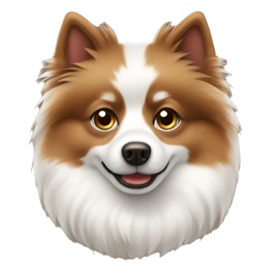 White and brown spitz sticker