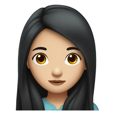 chinese girl with long black hair and dark brown eyes sticker