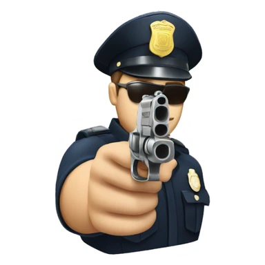police officer pistol drawn sticker