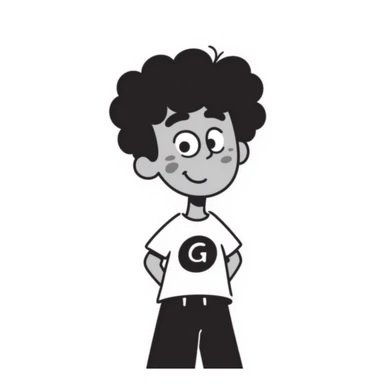 hand-drawn character with uneven skin tone representing hyperpigmentation, playful sticker