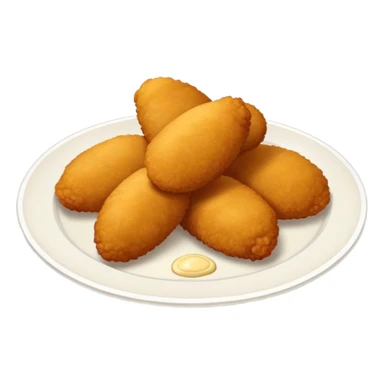 Croquetas de pollo en un plato blanco  sticker