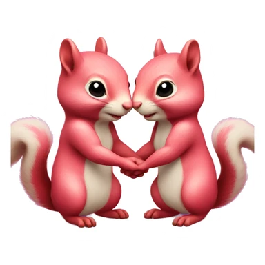 Pink Squirrels holding hands in love  sticker