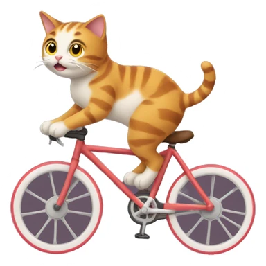Cat riding a bike sticker
