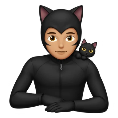 man in a cat suit laying down  sticker