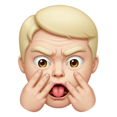 Quelqu’un ou quelque chose de bizarre qui tire la langue en tirant ses joue avec ses doits en mode t’a trop le seum sticker