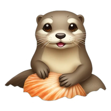 loutre avec coquillage sticker