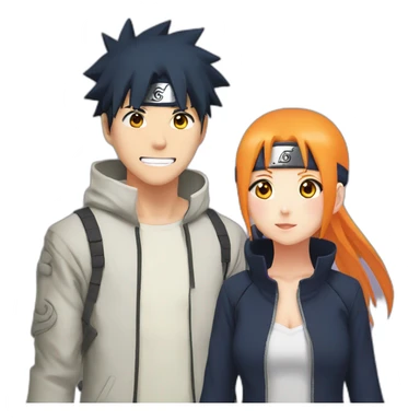 Naruto with hinata sticker