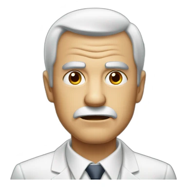 angry old man with short hair. He is wearing a suit sticker