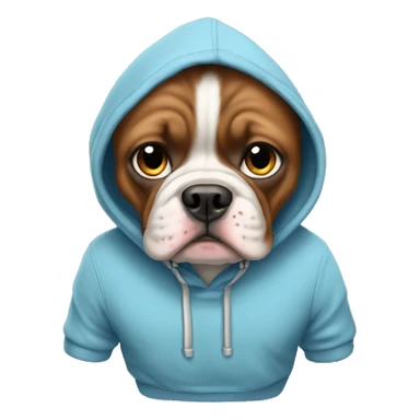 French Bully wearing a hoodie  sticker