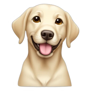 sticker, playful Labrador Retriever (all white) winks one eye, with short ears, outline, vector sticker