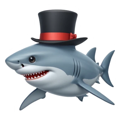 Shark with a top hat sticker